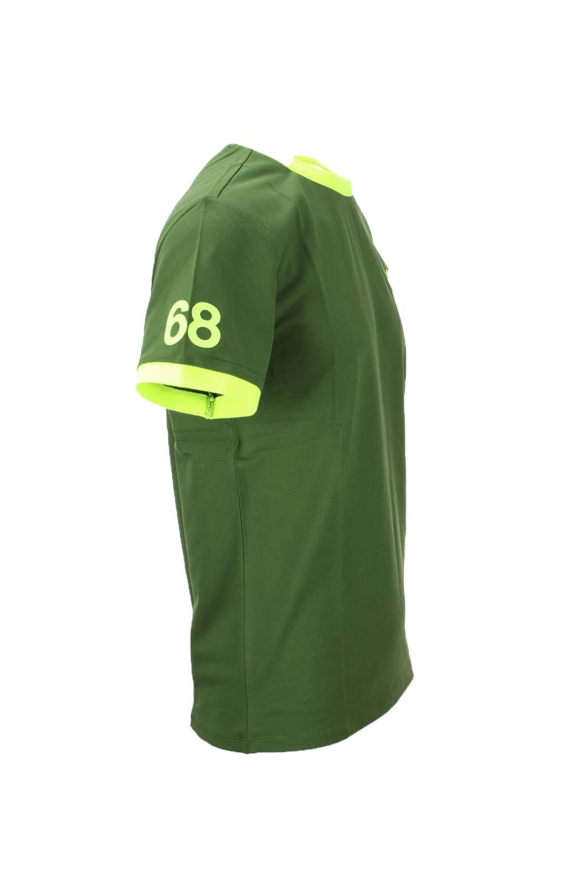 T-shirt mezza manica in cotone piquet dettagli fluo 