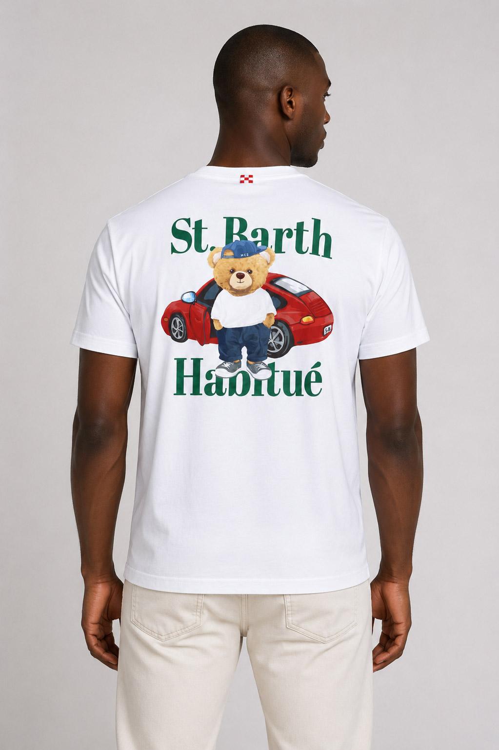 T-Shirt Uomo Cotone Maxi Stampa St. Barth Habituè 