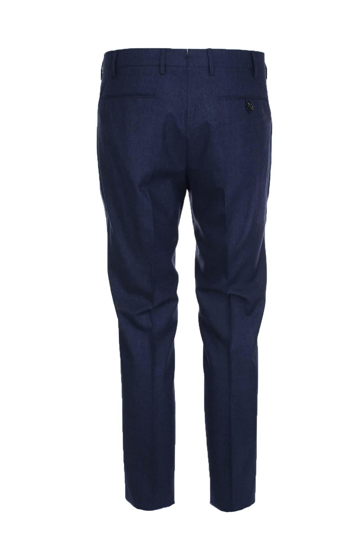 Pantalone  tasche america in lana microfantasia 
