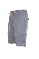 Bermuda in lino a righe con coulisse 