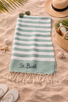 Telo Mare in Cotone a Righe con Frange 