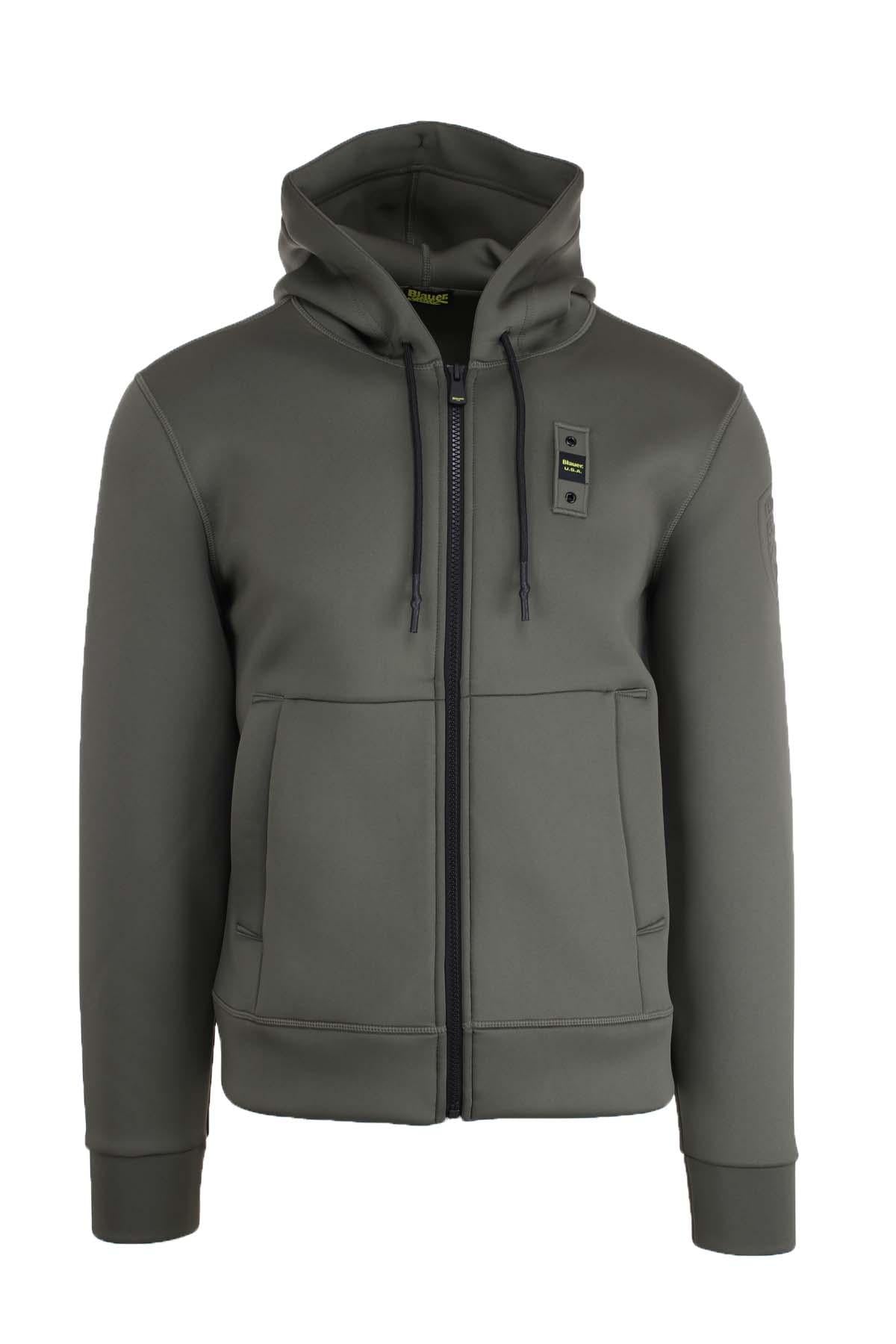 Felpa zip in neoprene con cappuccio COLBY NEOPRENE 