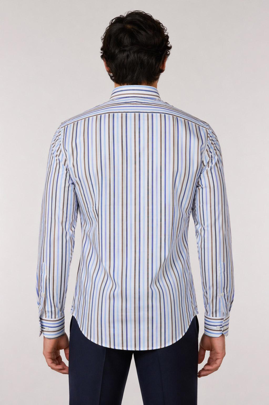 Camicia Uomo a Righe Multicolor in Cotone 