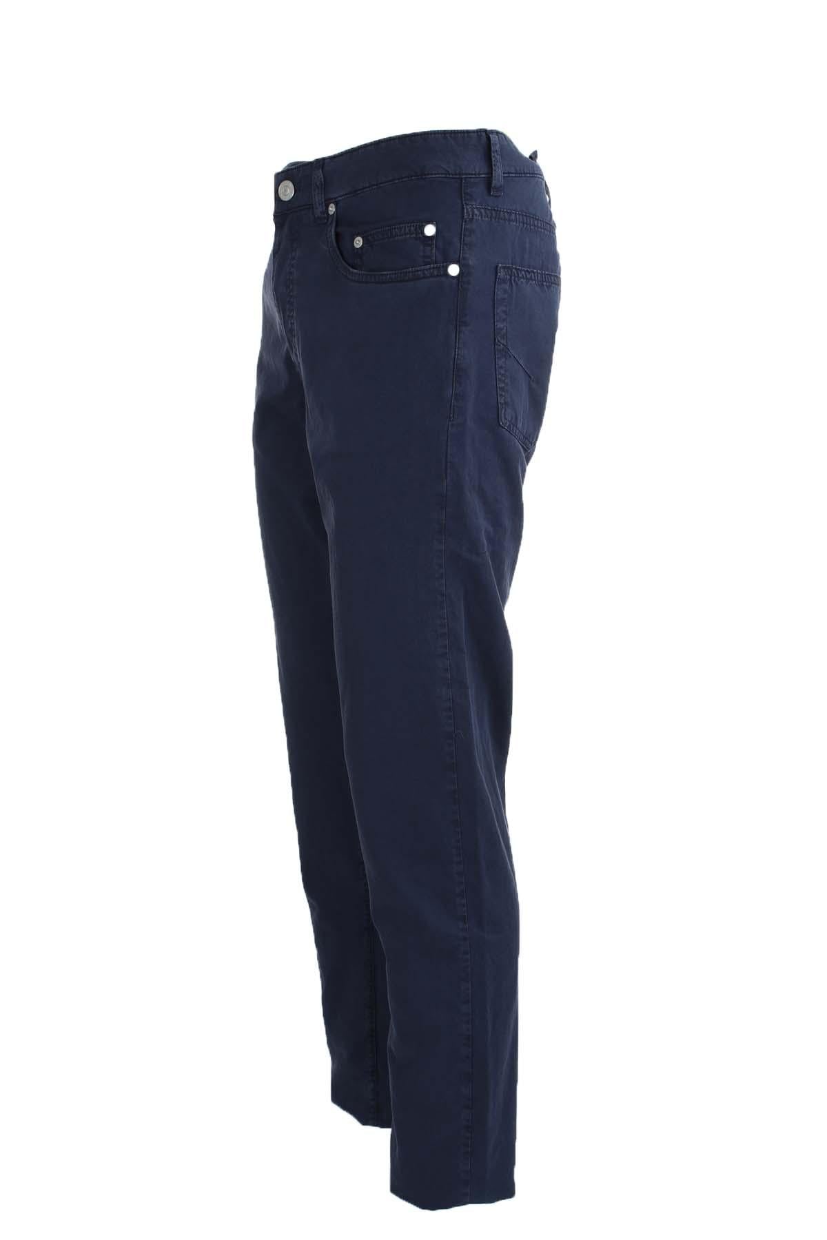 Pantalone 5 tasche in cotone e lino 