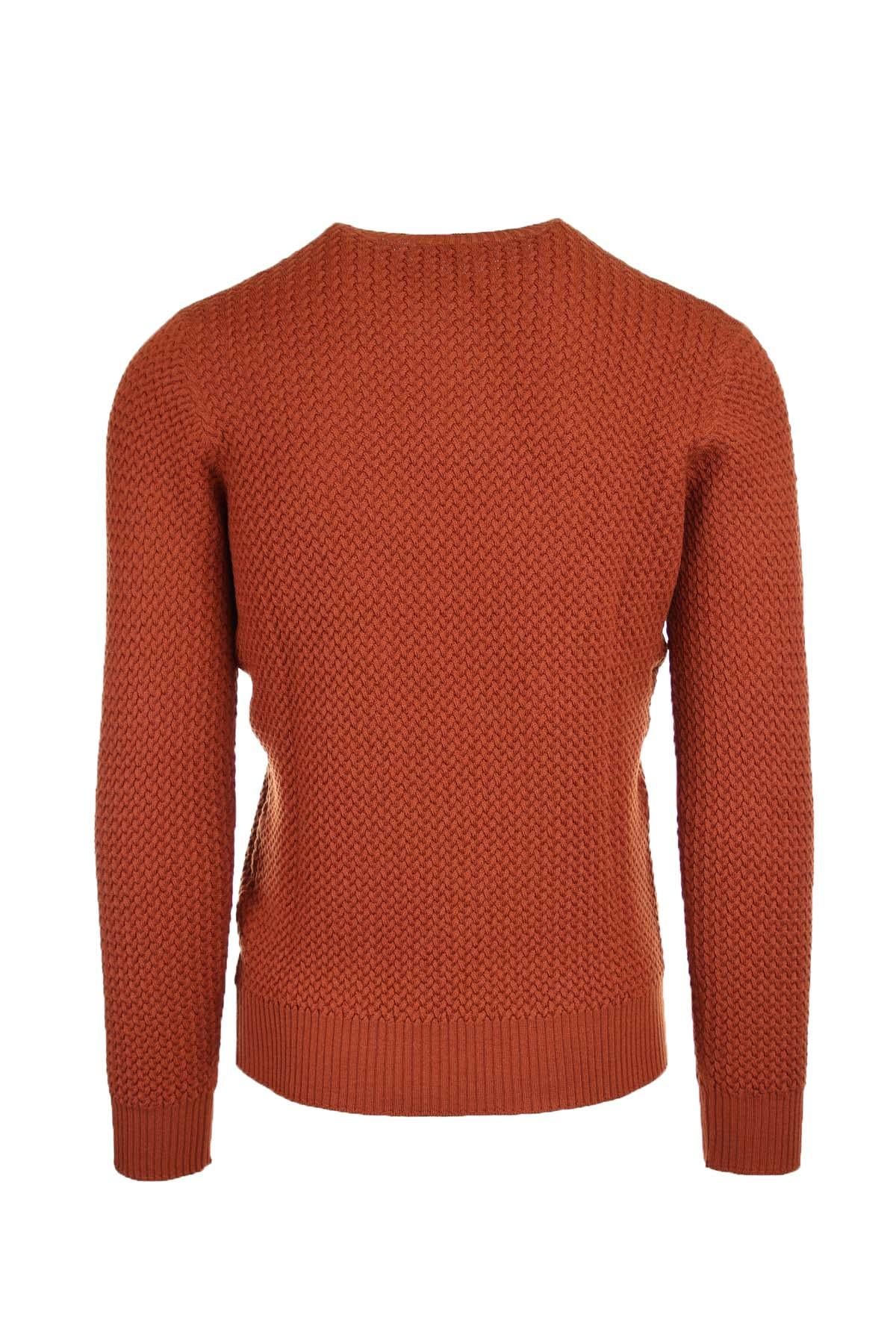 Pullover in lana girocollo microtrecce 