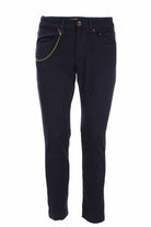 Pantalone 5 tasche in cotone con toppa 