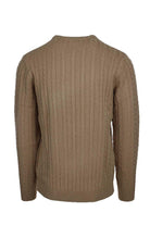 Maglia girocollo in lana a trecce 
