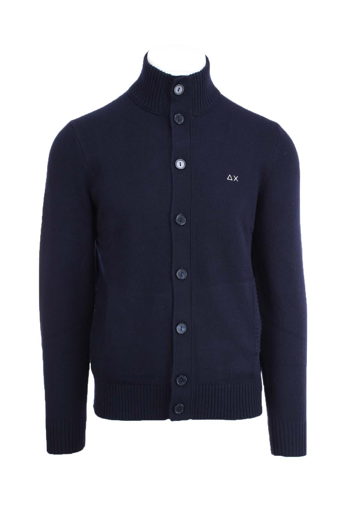 Maglia cardigan collo alto bottoni 