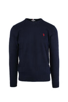 Maglia girocollo in cotone e cachemire con logo 