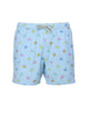 Men's Multicolor Crab Print Striped Swim Trunks