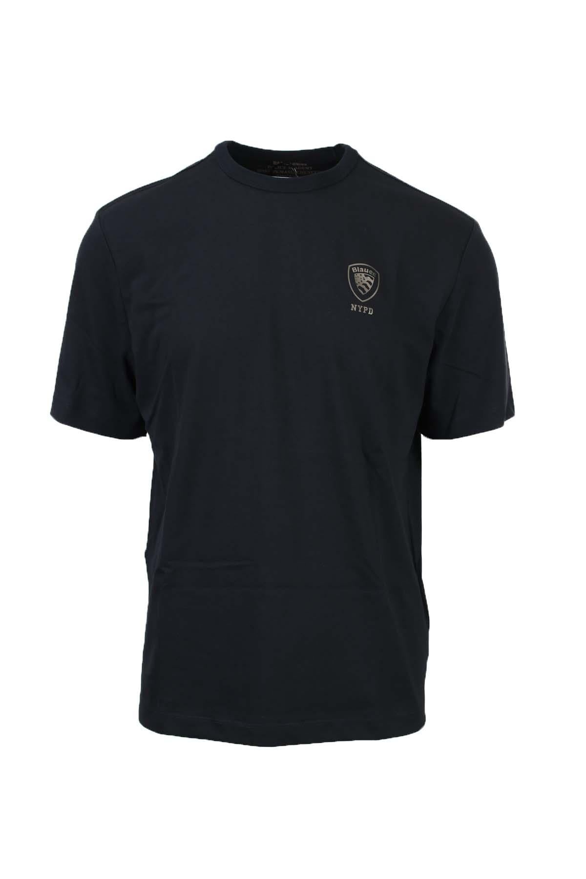 T-shirt mezza manica scudetto Blauer argento NYPD 