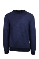 Maglia girocollo in lana jacquard bicolore 