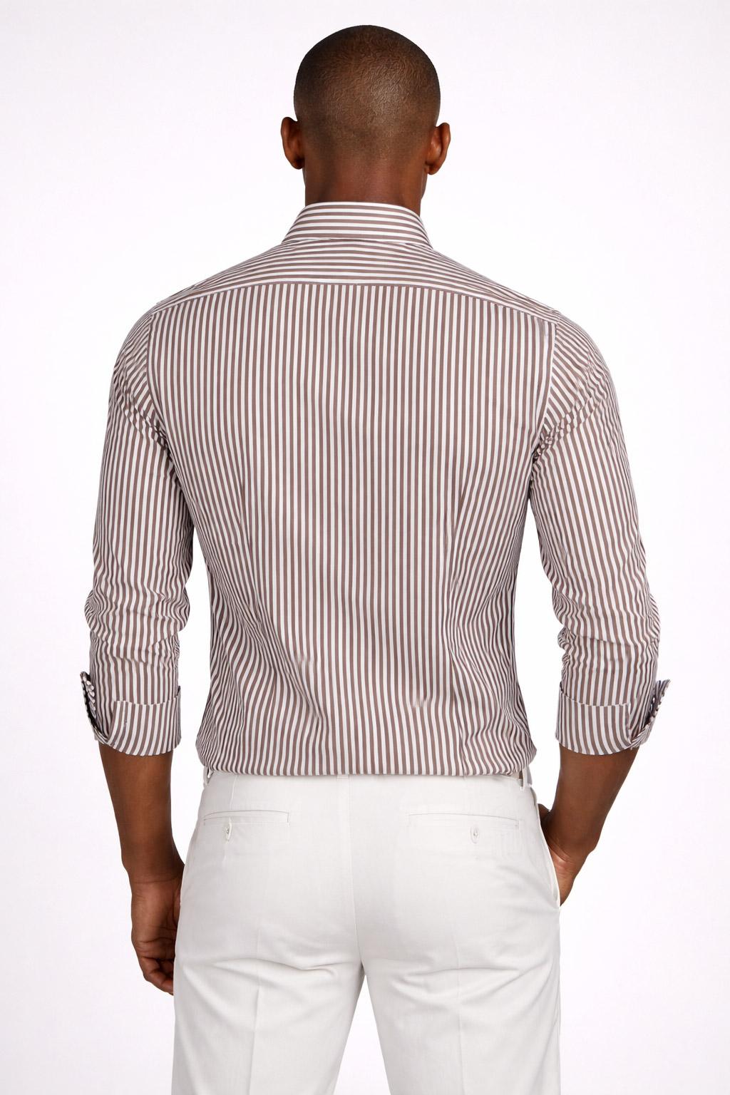 Camicia Uomo a Righe in Cotone Stretch 