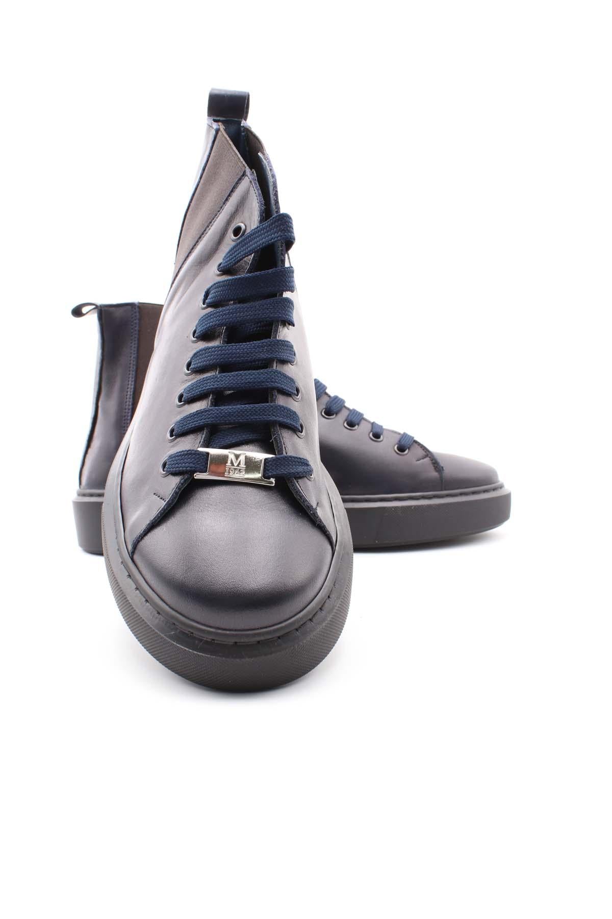 Scarpe stringate alte in pelle 