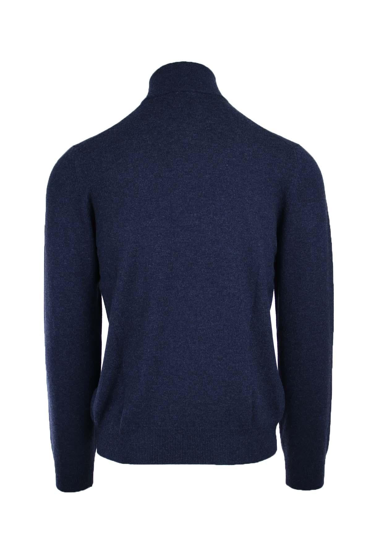 Lupetto zip in lana e cachemire 