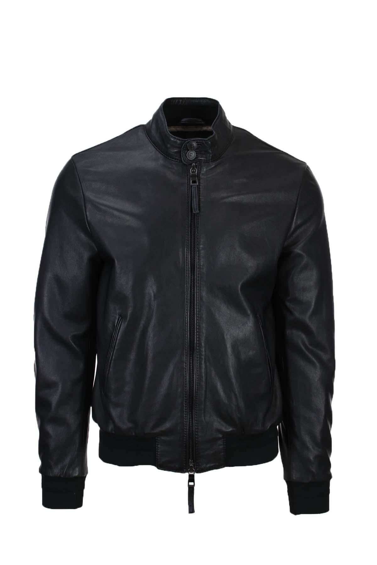 Giubbotto bomber in pelle 