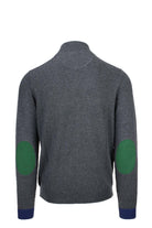 Maglia pullover lupo zip con toppe 