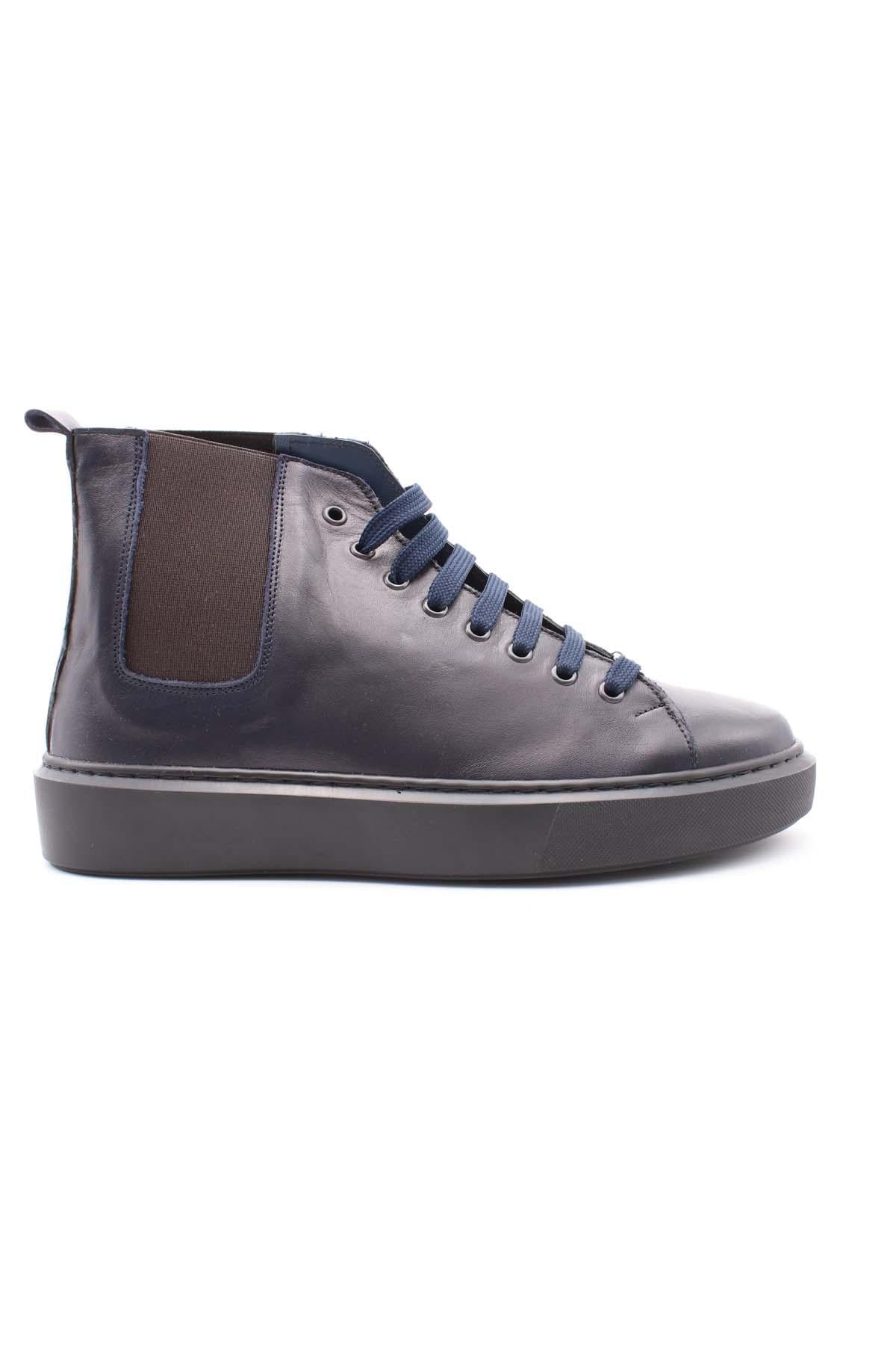 Scarpe stringate alte in pelle 