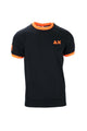 T-shirt mezza manica in cotone piquet dettagli fluo