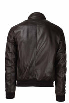 Giubbotto bomber in pelle collo aviatore 