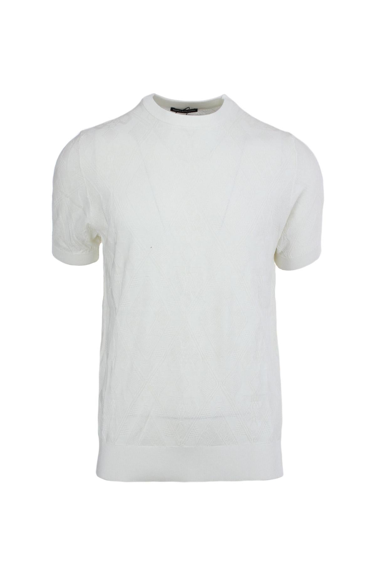 Maglia Uomo Filo Seta Cotone Intarsi 