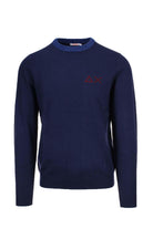 Pullover girocollo unito collo in contrasto 