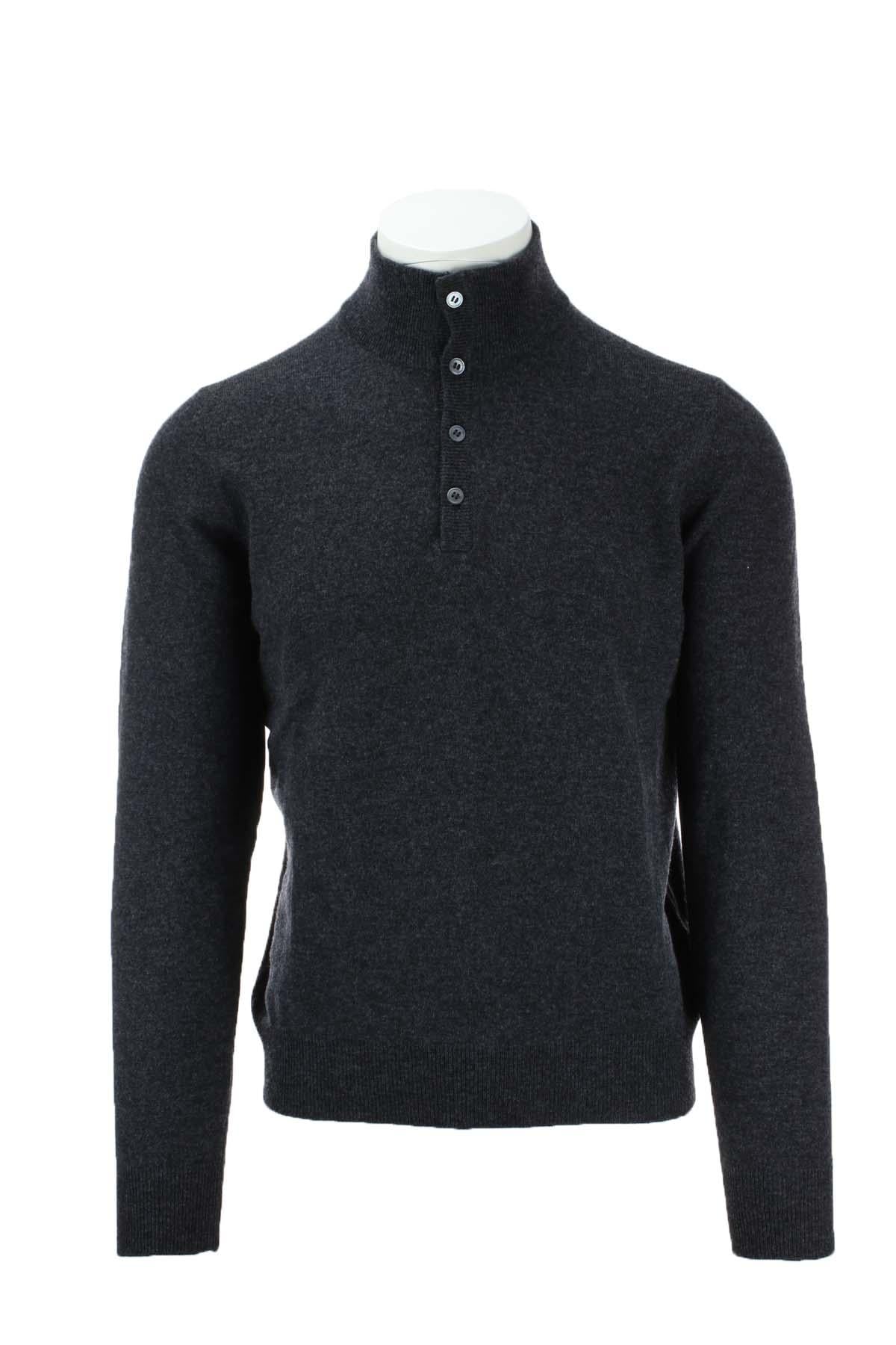 Maglia lupo con bottoni in lana e cachemire 