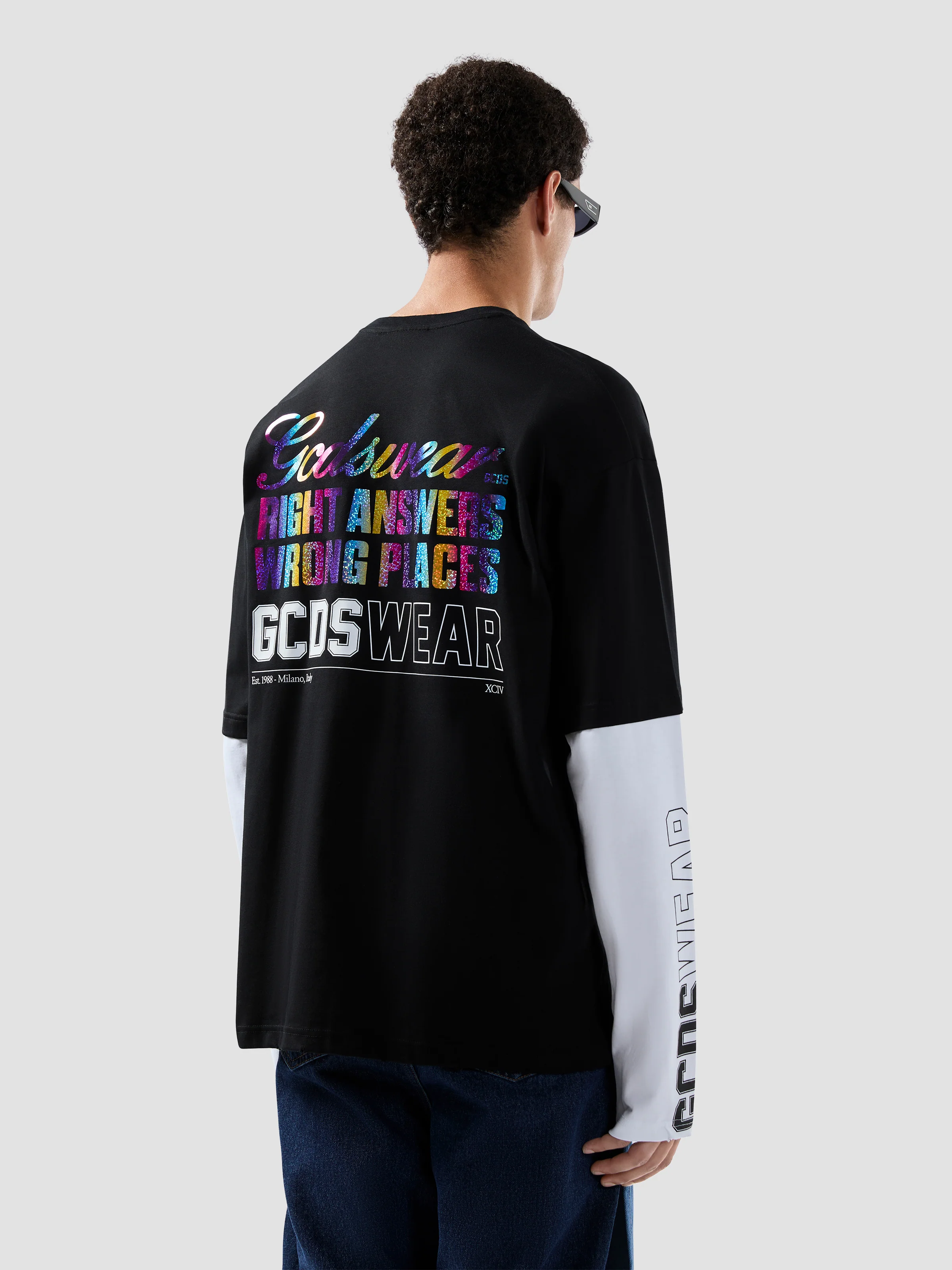 T-Shirt manica lunga con stampa GCDS WEAR 