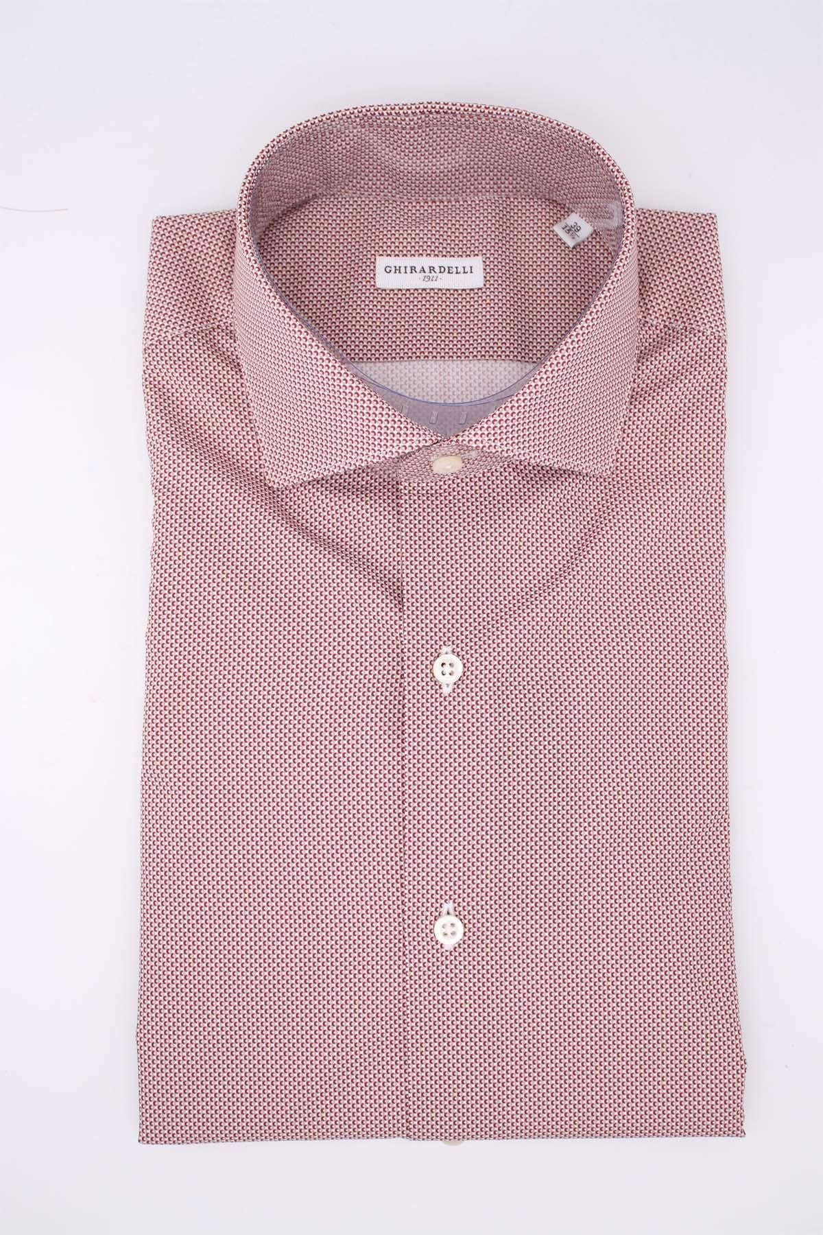 Camicia in cotone microfantasia 