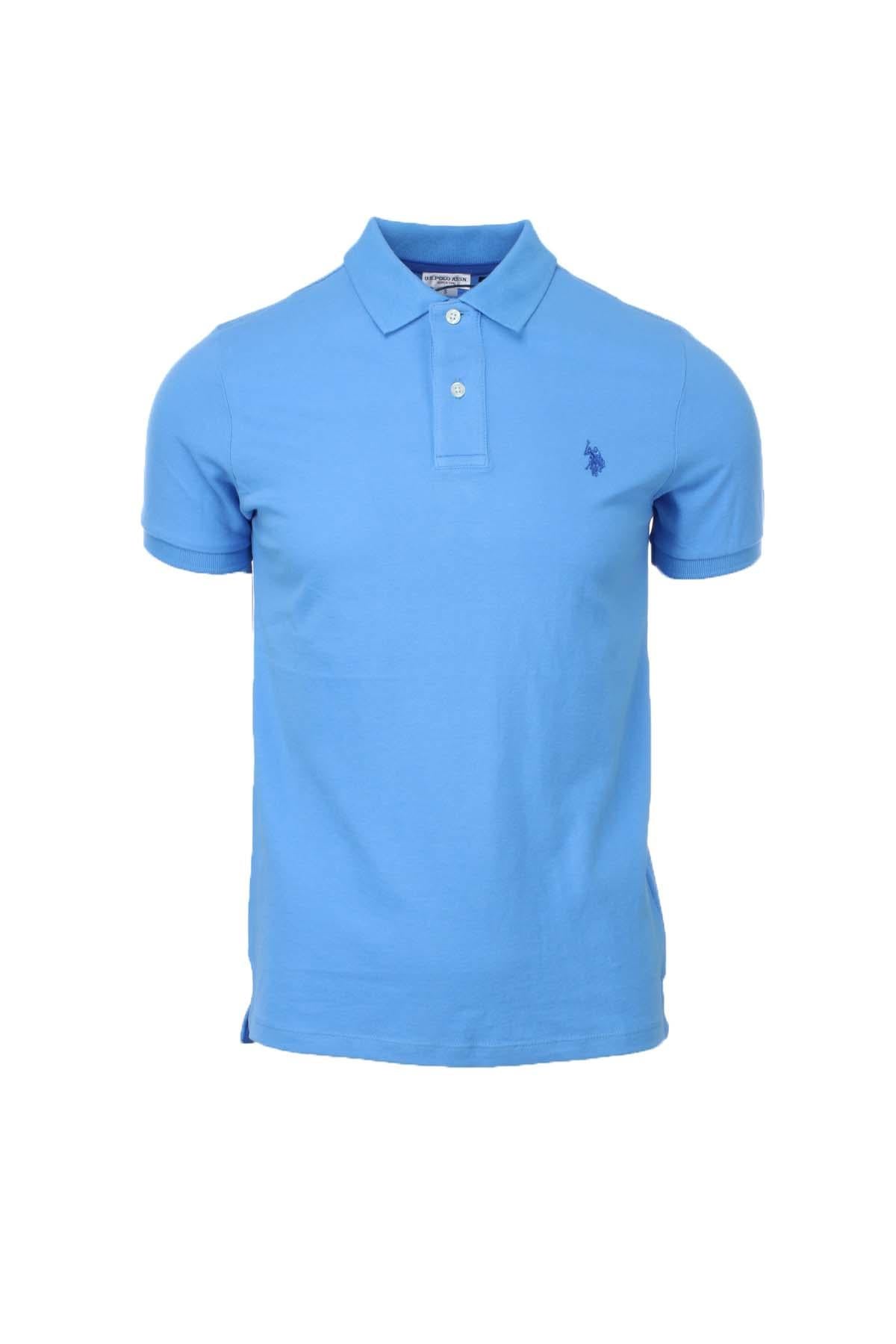 Polo mezza manica tinta unita con logo 