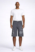 Bermuda Uomo Denim con Stampa e Logo 