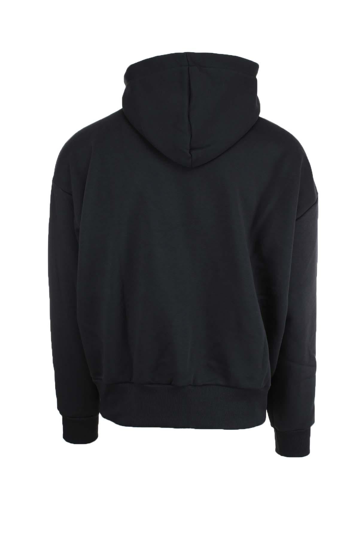 Felpa con cappuccio e stampa gotica 