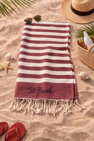 Telo Mare in Cotone a Righe con Frange 