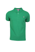 Polo mezza manica tinta unita con logo 