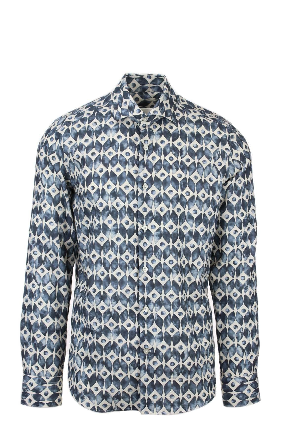 Camicia fantasia in tessuto tecnico 