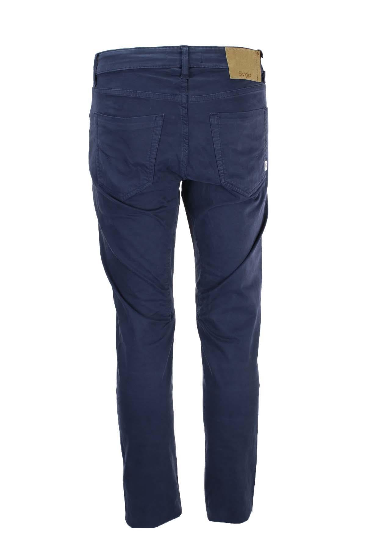 Pantalone in cotone 5 tasche con toppe 