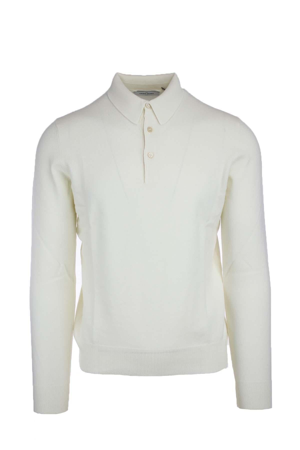 Maglia polo 3 bottoni in lana 