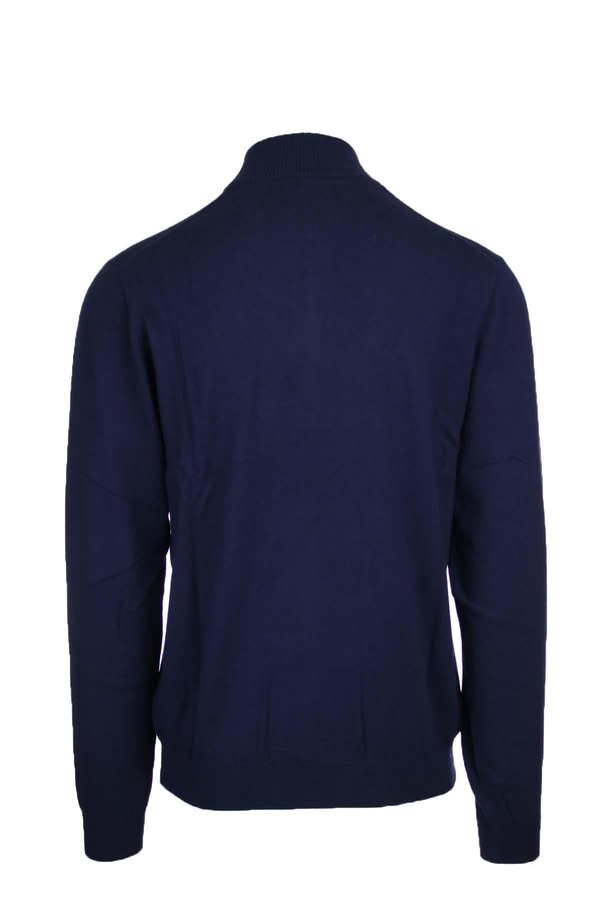 Maglia pullover lupo zip in lana cotone 