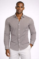 Camicia Uomo a Righe in Cotone Stretch 