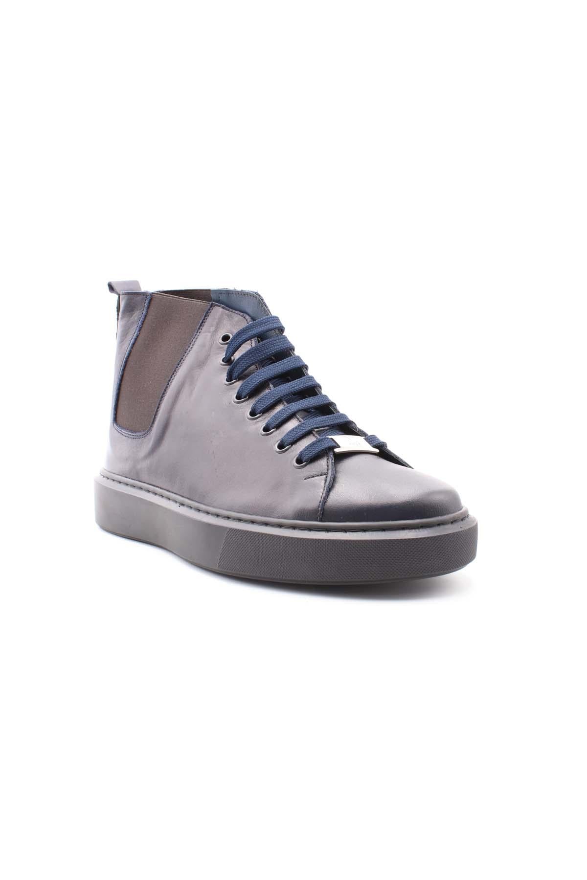 Scarpe stringate alte in pelle 