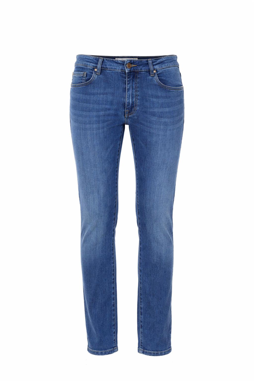 Jeans Uomo 5 Tasche Denim Stretch Slim 