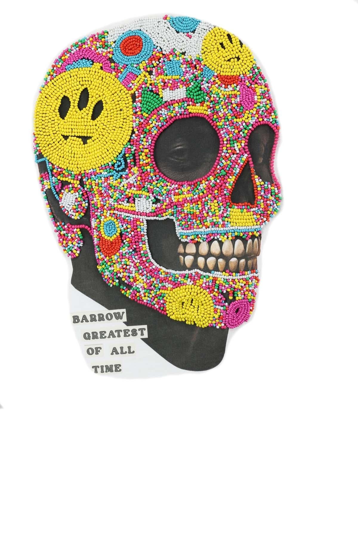 T-Shirt Uomo Teschio in Microperline sul Retro 