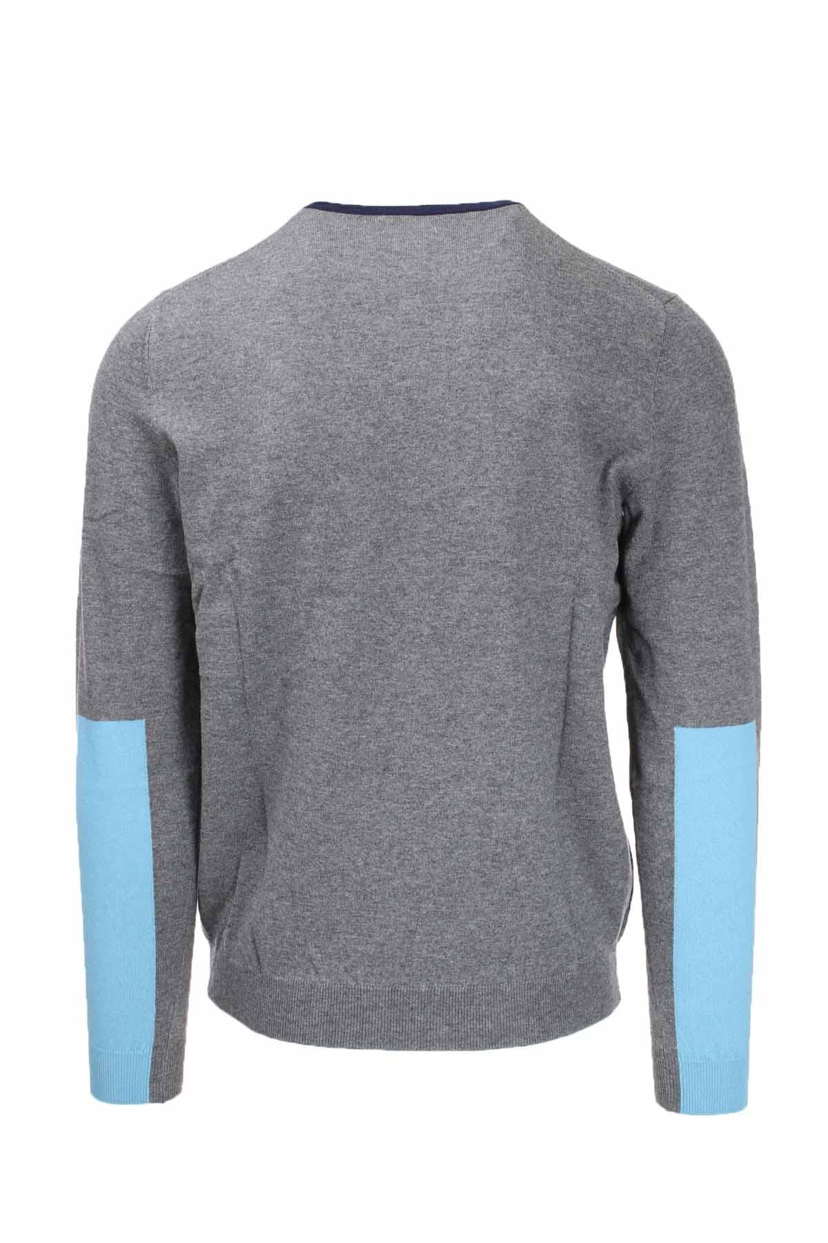 Pullover girocollo unito collo in contrasto 