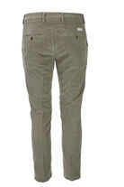 Pantalone in micro velluto diagonale stretch 