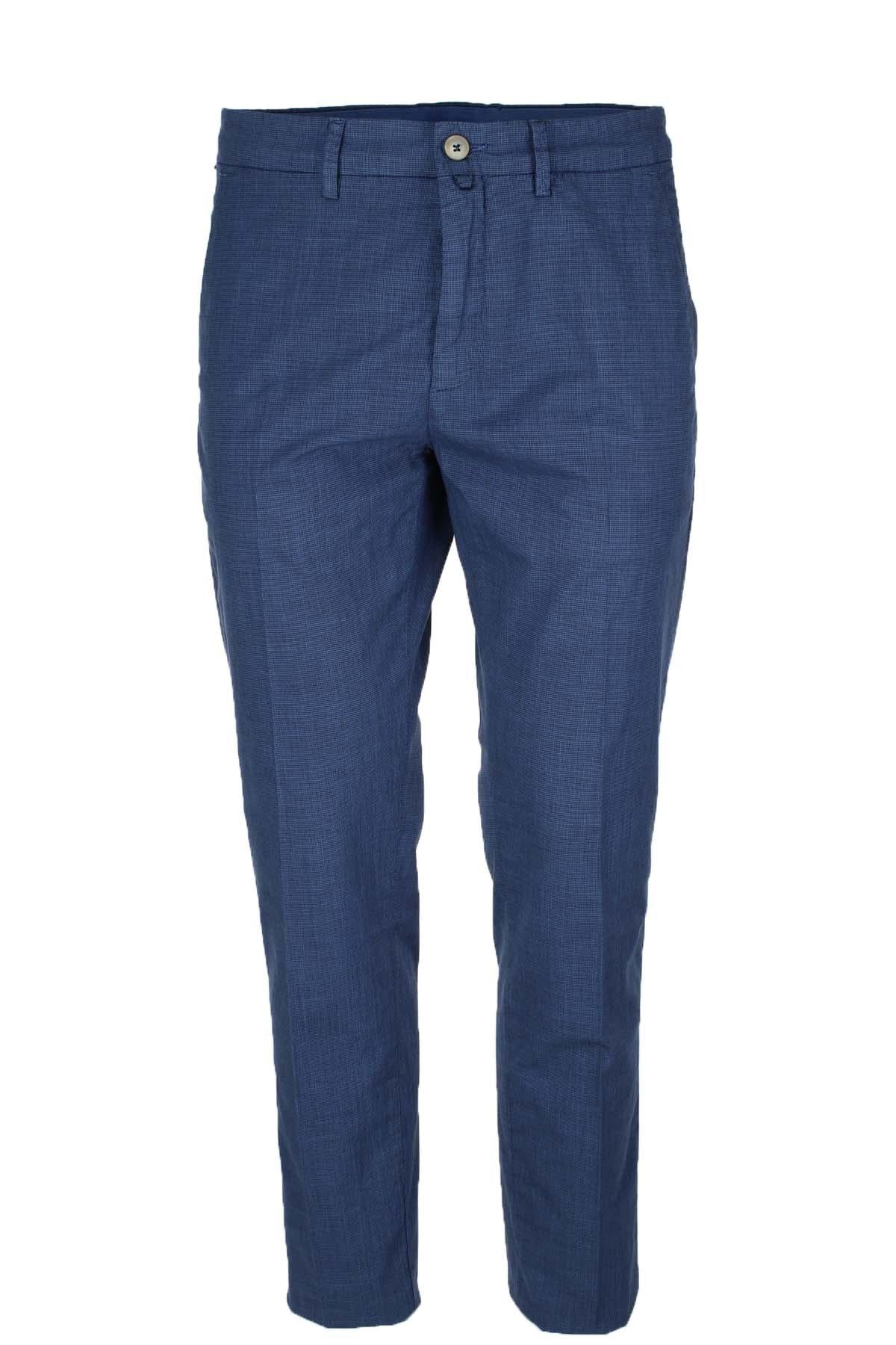 Pantalone chino tasche america in cotone e lino 