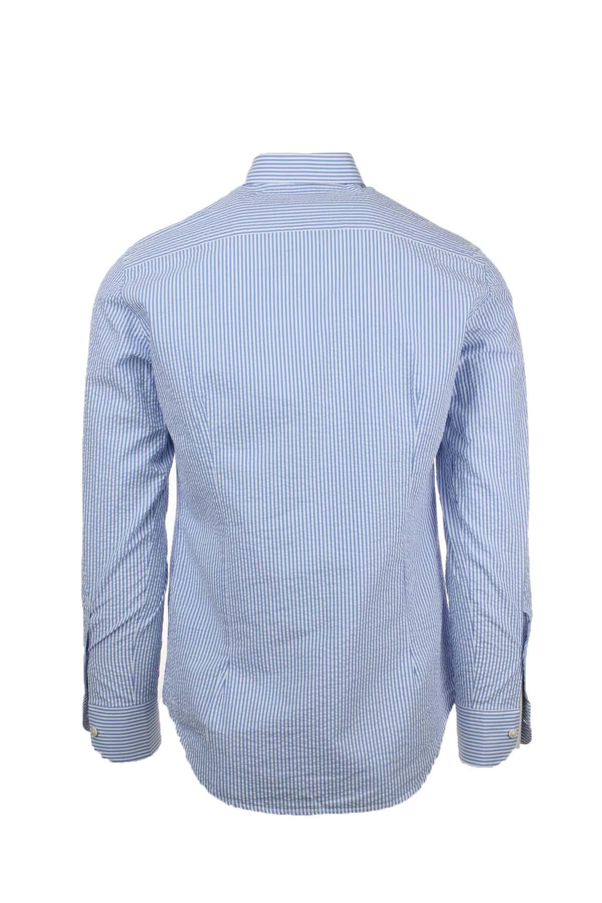 Camicia a righe in cotone seersucker 