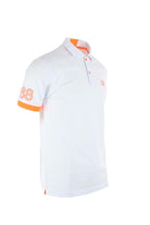 Polo mezza manica con dettagli e logo fluo 