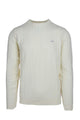 Maglia girocollo in lana a trecce