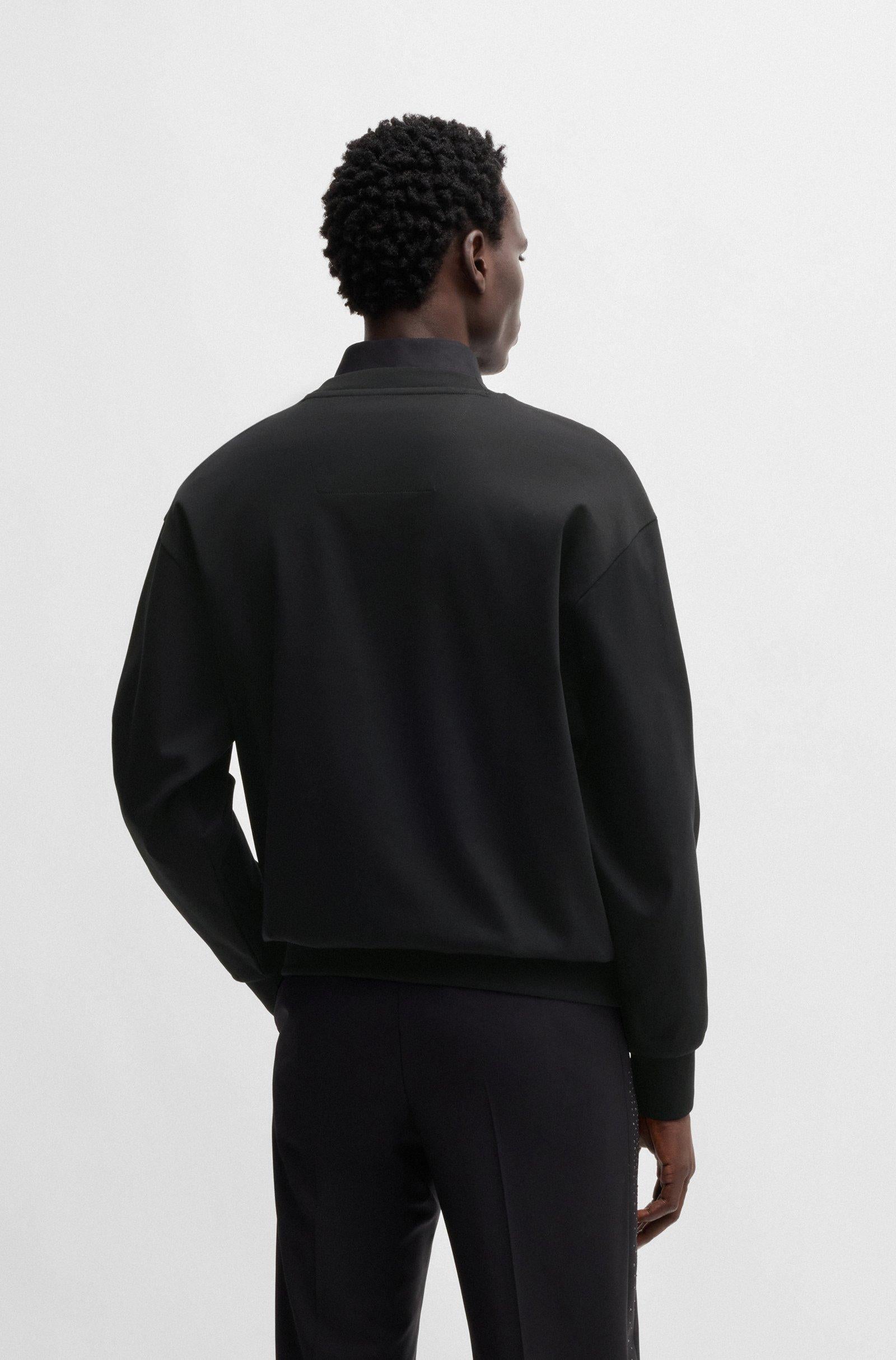 Felpa girocollo con logo glitterato 