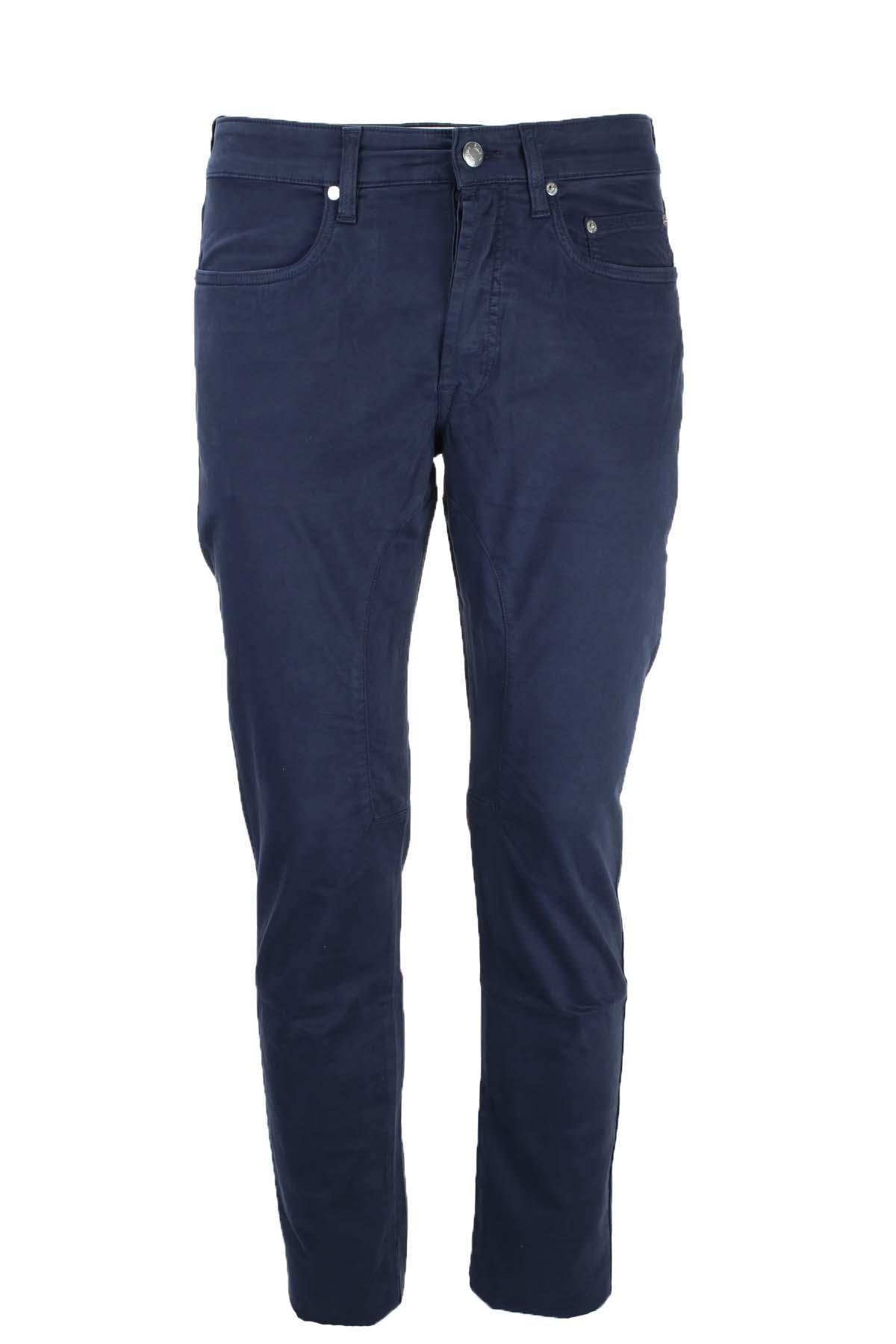 Pantalone in cotone 5 tasche con toppe 